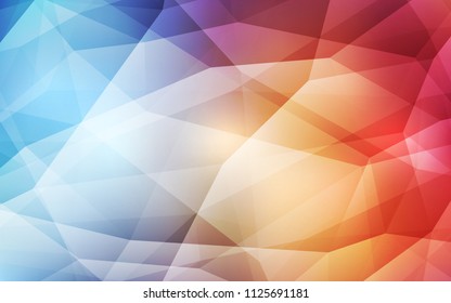 Light Blue, Red vector shining triangular cover. Polygonal abstract illustration with gradient. Polygonal design for your web site.