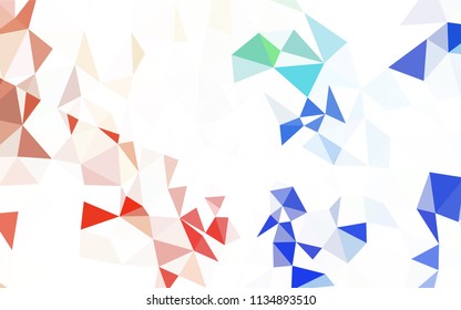 Light Blue, Red vector shining triangular layout. Modern abstract illustration with triangles. Polygonal design for your web site.