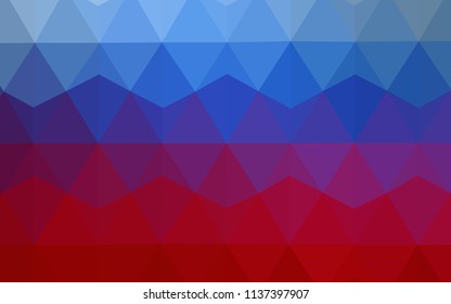 Light Blue, Red vector shining triangular backdrop. Elegant bright polygonal illustration with gradient. Triangular pattern for your design.