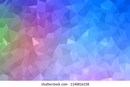 Light Blue, Red vector shining triangular cover. Creative illustration in halftone style with triangles. Completely new template for your banner.