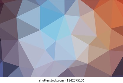 Light Blue, Red vector shining triangular layout. Geometric illustration in Origami style with gradient.  Pattern for a brand book's backdrop.