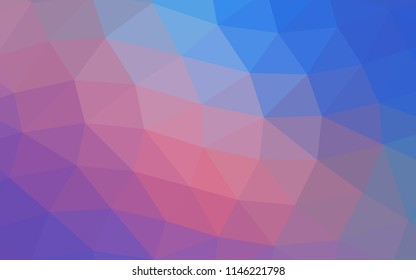 Light Blue, Red vector shining hexagonal shining triangular. Creative geometric illustration in Origami style with gradient. The polygonal design can be used for your web site.