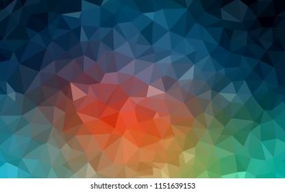 Light Blue, Red vector shining triangular cover. Shining colorful illustration with triangles. Best triangular design for your business.