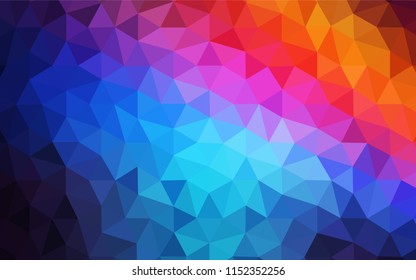 Light Blue, Red vector shining triangular cover. A sample with polygonal shapes. Completely new template for your banner.
