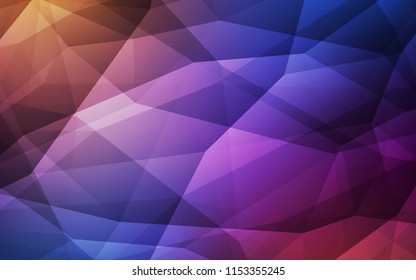 Light Blue, Red vector shining triangular cover. Creative illustration in halftone style with triangles. Triangular pattern for your design.
