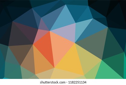 Light Blue, Red vector shining triangular cover. Creative geometric illustration in Origami style with gradient. Polygonal design for your web site.