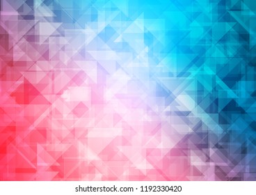 Light Blue, Red vector shining hexagonal shining triangular. Glitter abstract illustration with an elegant design. The completely new template can be used for your brand book.