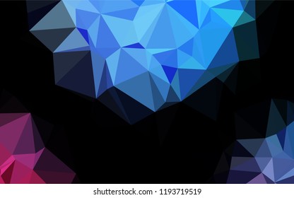 Light Blue, Red vector shining hexagonal template. Geometric illustration in Origami style with gradient.  The polygonal design can be used for your web site.