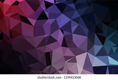 Light Blue, Red vector shining hexagonal template. Shining illustration, which consist of triangles. The textured pattern can be used for background.