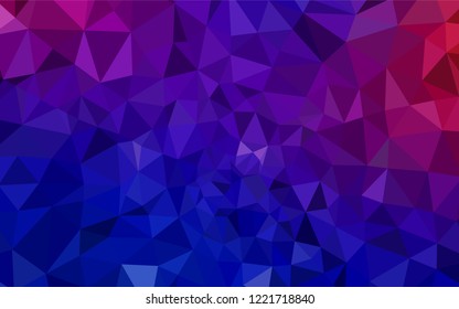 Light Blue, Red vector shining triangular layout. Creative illustration in halftone style with triangles. Best triangular design for your business.