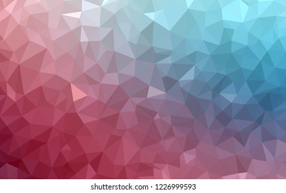 Light Blue, Red vector shining triangular backdrop. Triangular geometric sample with gradient.  Polygonal design for your web site.