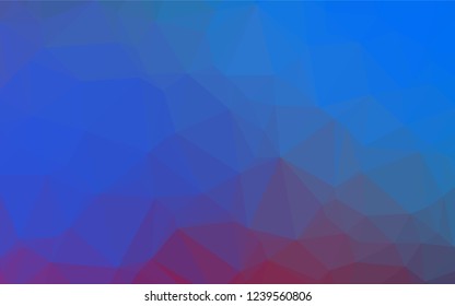 Light Blue, Red vector shining hexagonal pattern. Shining illustration, which consist of triangles. The completely new template can be used for your brand book.