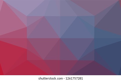 Light Blue, Red vector shining hexagonal background. Geometric illustration in Origami style with gradient.  The template can be used as a background for cell phones.