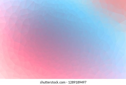 Light Blue, Red vector shining triangular pattern. Shining illustration, which consist of triangles. Textured pattern for background.