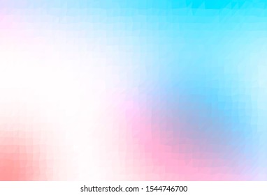 Light Blue, Red vector shining triangular template. Glitter abstract illustration with an elegant design. Elegant pattern for a brand book.