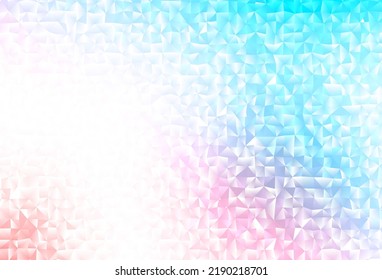 Light Blue, Red vector shining triangular pattern. Colorful illustration in Origami style with gradient.  New texture for your design.