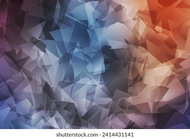 Azul claro, rojo vector brillante fondo triangular. Ilustración geométrica en estilo Origami con gradiente.  Diseño poligonal para su sitio web.