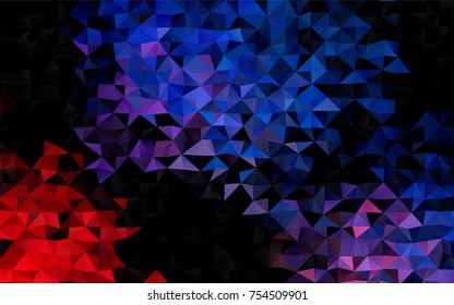 Light Blue, Red vector shining triangular pattern. A sample with polygonal shapes. The template can be used as a background for cell phones.