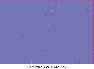 Light Blue, Red vector sketch texture. Pattern with gradient colorful leaves in natural style. Doodle design for your web site.