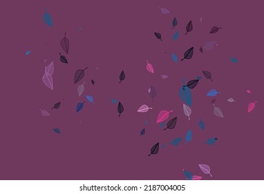 Light Blue, Red vector sketch cover. Sketchy doodles with colorful gradient leaves. Hand painted design for web, leaflet, textile.