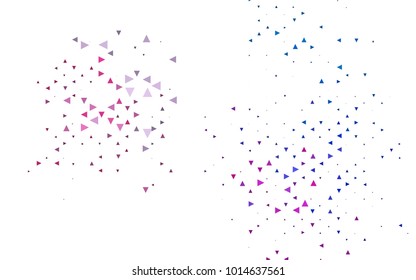 Light Blue, Red vector of small triangles on white background. Illustration of abstract texture of triangles. Pattern design for banner, poster, cover.