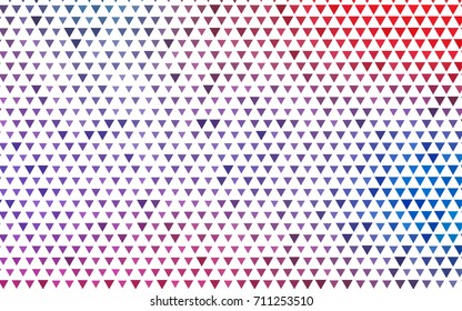 Light Blue, Red vector of small triangles on white background. Illustration of abstract texture of triangles. Pattern design for banner, poster, cover.