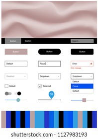 Light Blue, Red vector style guide with bent lines. Shining curly illustration in marble style with gradient. Modern template for your landing page.
