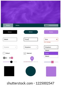 Light Blue, Red vector style guide with sky stars. Decorative ui kit design in abstract style with colorful sky. Simple colorful design for websites.