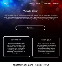 Light Blue, Red vector style guide with sky stars. Simple Material Design Kit with colorful clouds in header. This sample is for your website.