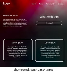 Light Blue, Red vector style guide with sky stars. Beautiful ui ux kit with colorful sky in its header. This template you can use for websites.