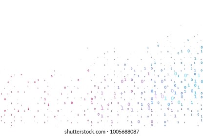 Light Blue, Red vector template with isolated numerals. Abstract illustration with colored algebra signs. Smart design for your business advert of university.