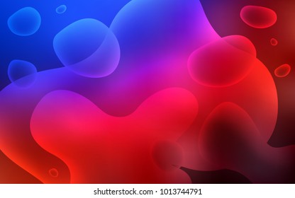 Light Blue, Red vector template with lines, ovals. A sample with blurred bubble shapes. Memphis design for your web site.