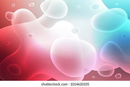 Light Blue, Red vector template with bubble shapes. Creative illustration in halftone memphis style with gradient. A new texture for your  ad, booklets, leaflets.