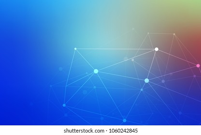 Light Blue, Red vector template with circles, triangles. Abstract illustration with colorful discs and triangles. Pattern can be used for futuristic ad, booklets.