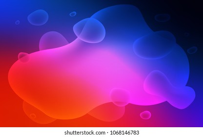 Light Blue, Red vector template with lava shapes. Shining crooked illustration in memphis style. Textured wave pattern for backgrounds.
