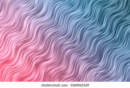 Light Blue, Red vector template with bent lines. A vague circumflex abstract illustration with gradient. The elegant pattern for brand book.