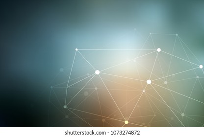 Light Blue, Red vector template with circles, triangles. Design with connection of dots and lines on colorful background. Pattern can be used as texture of wallpapers.