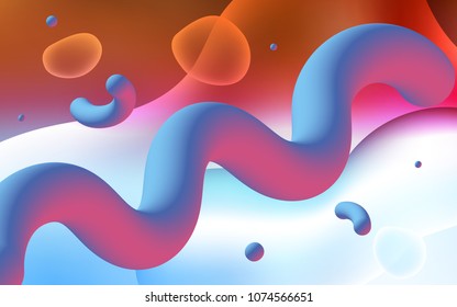 Light Blue, Red vector template with bubble shapes. Creative geometric illustration in memphis style with gradient. Brand-new design for your ads, poster, banner.