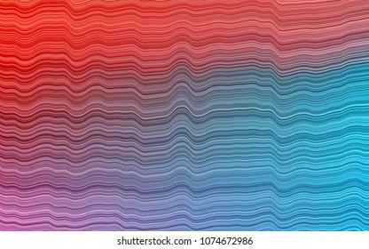 Light Blue, Red vector template with lines, ovals. A sample with blurred bubble shapes. The elegant pattern for brand book.