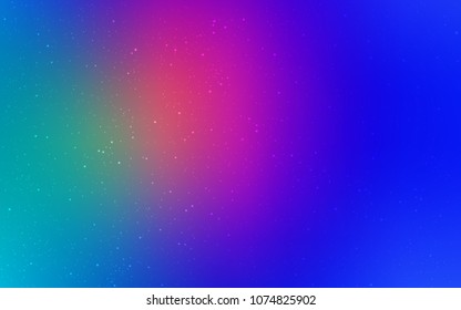 Light Blue, Red vector template with space stars. Space stars on blurred abstract background with gradient. Pattern for futuristic ad, booklets.
