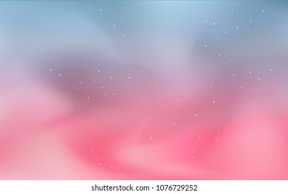 Light Blue, Red vector template with space stars. Blurred decorative design in simple style with galaxy stars. Pattern for astronomy websites.