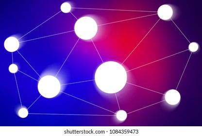 Light Blue, Red vector template with circles, triangles. Design with connection of dots and lines on colorful background. New design for ad, poster, banner of your website.