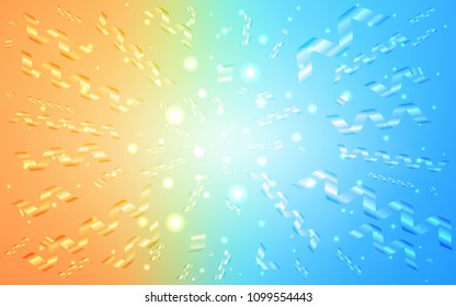 Light Blue, Red vector template with carnival confetti. Blurred decorative design in anniversary style with confetti. The template can be used as a background for postcards.
