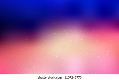 Light Blue, Red vector template with space stars. Glitter abstract illustration with colorful cosmic stars. Template for cosmic backgrounds.