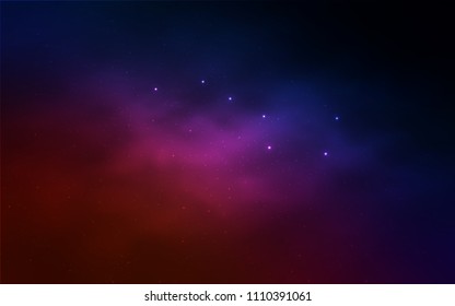 Light Blue, Red vector template with space stars. Blurred decorative design in simple style with galaxy stars. Pattern for astrology websites.
