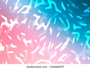 Light Blue, Red vector template with lava shapes. Glitter abstract illustration with wry lines. The template for cell phone backgrounds.
