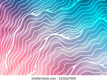 Light Blue, Red vector template with bent lines. An elegant bright illustration with gradient. A completely new template for your business design.