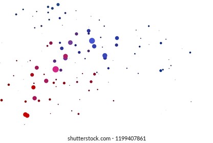 Light Blue, Red vector template with spots. Glitter abstract illustration with blurred drops of rain. Design for posters, banners.