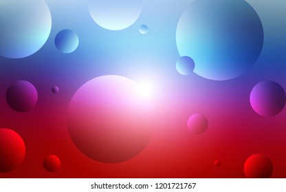 Light Blue, Red vector template with circles. Illustration with set of shining colorful abstract circles. Pattern can be used for beautiful websites.