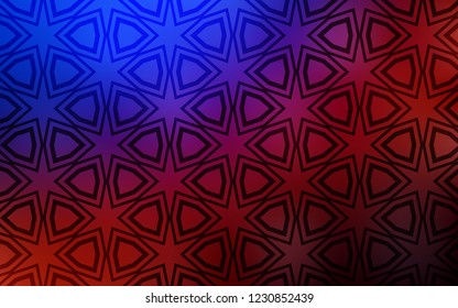 Light Blue, Red vector template with sky stars. Blurred decorative design in simple style with stars. Smart design for your business advert.